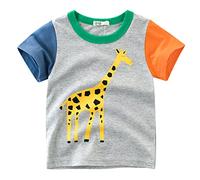 Camiseta Niño Manga Cort T-Shirt Estampada - Ropa Corta para niños de 1 a 7 años, Camisetas Animales pequeños, Cuello Redondo, Manga bebé con Animados,