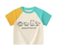Camiseta Niño Rockero T-Shirt One Piece - Camisetas de Manga Corta para niños, Ropa Verano con Dinosaurios Animados, bebés (1 a 10 años)