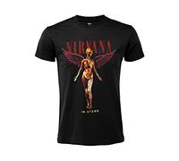 Camiseta Nirvana in Utero. Camiseta Oficial Rock Algodón Negro Unisex Adulto Niño. (S)