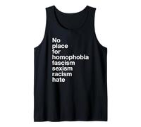 Camiseta No place for Homophobia Fascismo Sexismo Racismo Odio Camiseta sin Mangas
