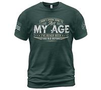 Camiseta No Sé Cómo Comportarme Según Mi Edad, Dicho Gracioso Vintage T-Shirt Transpirable Camisetas Básicas Cómodo Shirts para Camping Senderismo Running XXL
