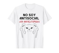 Camiseta No soy Antisocial soy Antiestupidos Graciosa Camiseta