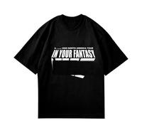 Camiseta NORT AMERICA TOUR 2025 IN YOUR FANTASY Camisa unisex de algodón estampada(Black1,L)