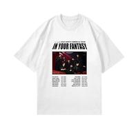 Camiseta NORT AMERICA TOUR 2025 IN YOUR FANTASY Camisa unisex de algodón estampada(White2,XXL)