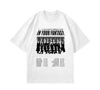 Camiseta NORT AMERICA TOUR 2025 IN YOUR FANTASY Camisa unisex de algodón estampada(White4,M)