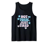 Camiseta Not Toxic Just Tired Pastel con Cita de una Estrella Triste Camiseta sin Mangas