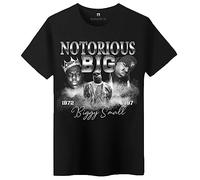 Camiseta Notorious BIG | Biggy Small Vintage t Shirt | Hip hop Star | 100% algodón, corte regular | idea de regalo Fan Rap US, Negro , M