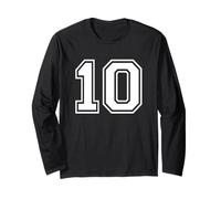 Camiseta número 10 para un Feliz cumpleaños número 10 Twin Day Manga Larga