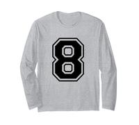 Camiseta número 8 para un Feliz 8º cumpleaños Twin Day Manga Larga