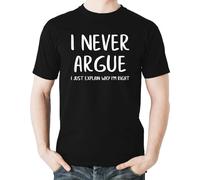 Camiseta Nunca Discuto, Solo Explico por Qué Tengo Razón Manga Corta Básica Camisetas Informal Mangas Cortas para Deportiva Pesca Correr S
