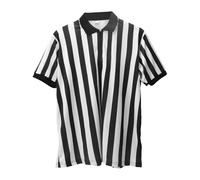 Camiseta oficial de árbitro para hombre, a rayas, cuello vuelto, uniforme de árbitro, para baloncesto, fútbol, fútbol, Rayas., L