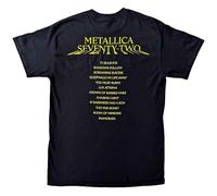 Camiseta Oficial de Metallica 72 Seasons Squared Album Cover Rock Metal Band M72, Negro, M