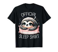 Camiseta oficial de perezoso para dormir, pijama de perezosos, noche de animales Camiseta