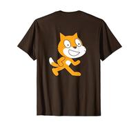 Camiseta Oficial de Scratch Logo Programming Language Camiseta, Hombre, Marrón, 3XL