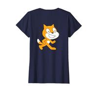 Camiseta Oficial de Scratch Logo Programming Language Camiseta, Mujer, Azul Marino, L