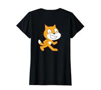 Camiseta Oficial de Scratch Logo Programming Language Camiseta, Mujer, Negro, L
