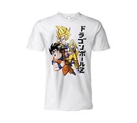 Camiseta Oficial DragonBall Goku Super Saiyan Blanca para Niño y Adulto, Color blanco., Large