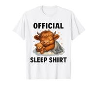 Camiseta Oficial para Dormir Highland Cow Cozy Rest Night Time Camiseta