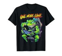 Camiseta One More Game Funny Frog Gamer Gift para Amantes de los Videojuegos Camiseta gráfica económica, Hombre, Negro, L