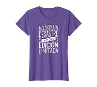 Camiseta Original con Mensaje: Soy una edición Limitada Camiseta, Mujer, Morado Jaspeado, XL