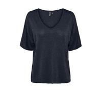 Camiseta oversize con rayas finas brillantes Mujer Talla XS. Color Azul