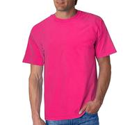 Camiseta oversized para hombre, algodón, verano, básica, con cuello redondo, corte regular, camiseta de manga corta, camiseta de ocio, ropa de calle, monocolor, parte superior, Rosa., 5XL