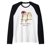 Camiseta Owl Winter Is Better with You Sweet Winter Owls Camiseta Manga Raglan