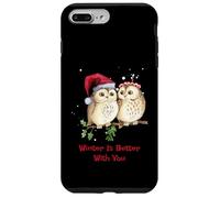 Camiseta Owl Winter Is Better with You Sweet Winter Owls Carcasa para iPhone 7 Plus/8 Plus