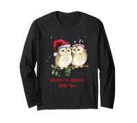 Camiseta Owl Winter Is Better with You Sweet Winter Owls Manga Larga
