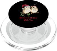 Camiseta Owl Winter Is Better with You Sweet Winter Owls PopSockets PopGrip para MagSafe