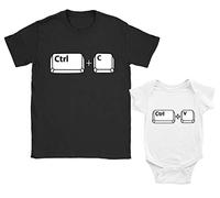 Camiseta Papa y Bebé a Juego Regalo Dia del Padre Papas Primerizo Ropa Bebe Set Bebé Blanco 0-3 Mes/Papá Negro Large