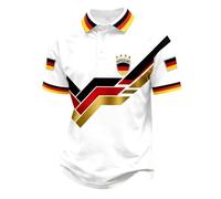 Camiseta para Aficionados Estilo selección Alemana, Mezcla Transpirable el día a y del Partido, de algodón, Ajuste Regular protección UV, Ideal Primavera/g