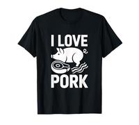 Camiseta para Amantes de la Carne I Love Pork Pig Bacon Camiseta