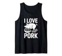 Camiseta para Amantes de la Carne I Love Pork Pig Bacon Camiseta sin Mangas