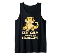 Camiseta para Amantes de los lagartos con Estampado de Leopardo y Gecko Camiseta sin Mangas