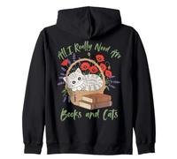 Camiseta para Amantes de los Libros All I Really Need Are Books and Cats Sudadera con Capucha