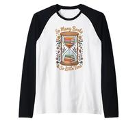 Camiseta para Amantes de los Libros tantos Libros y Tan Poco Tiempo Camiseta Manga Raglan