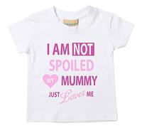 Camiseta para bebé, niñas, con el texto en inglés "I'm Not Spoiled My Mummy Just Loves Me" blanco blanco Talla:7-8 Years