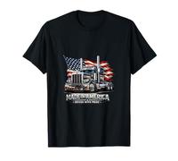 Camiseta para Conductor de camión con Bandera de Estados Unidos, Fabricada en América Camiseta