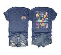 Camiseta para el primer día de clases para profesores: mujeres en mi regreso a la escuela camisas experiencia del profesor camisetas señoras cárdigan verano, marine, XXL