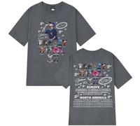 Camiseta para El Rapero Ch-RIS Brown XX Tour Concierto Camiseta para Hombres Y Mujeres Algodón Manga Corta para Moda Hip Hop Algodón Puro Casual De Gran Tamaño (Grey,XXL)