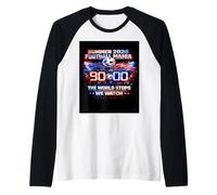 Camiseta para fanáticos de The World Stops We Watch 90 Minutes Soccer 2026. Camiseta Manga Raglan