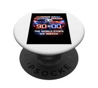 Camiseta para fanáticos de The World Stops We Watch 90 Minutes Soccer 2026. PopSockets PopGrip Adhesivo