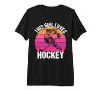 Camiseta para fanáticos del Hockey con Texto en inglés This Girl Loves Hockey Shirt Game Day Camiseta Premium