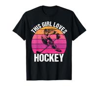 Camiseta para fanáticos del Hockey con Texto en inglés This Girl Loves Hockey Shirt Game Day Camiseta