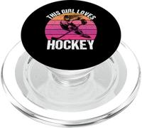 Camiseta para fanáticos del Hockey con Texto en inglés This Girl Loves Hockey Shirt Game Day PopSockets PopGrip para MagSafe
