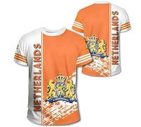 Camiseta para fans de fútbol de los Países Bajos 2026, estampado de banderas nacionales, transpirable, de secado rápido, deportiva, informal, holgada, para hombre, mujer, niños, 1#, XL