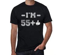 Camiseta para Hombre 56 Años Tengo 55 + Un Dedo Medio - 56 Years I'm 55 + A Middle Finger - Regalo Diseño Gráfico 56 Años Cumpleaños Aniversario Moda Año 1968 Negro Profundo XL