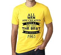 Camiseta para Hombre - All Men Are Created Equal but Only The Best Are Born in 1965 - Regalo Diseño Gráfico 59 Años Cumpleaños Aniversario Moda Año 1965 Limón XL