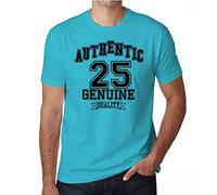 Camiseta para Hombre Auténtica Calidad Genuina 25 - Authentic Genuine Quality 25 - Regalo Diseño Gráfico 25 Años Cumpleaños Aniversario Moda Año 1999 Azul atolón XL
